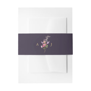 Colorful Spring Wildflower Meadow Garden Wedding  Invitation Belly Band