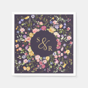 Colorful Spring Wildflower Meadow Garden Wedding Napkin