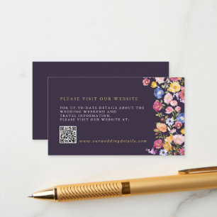 Colorful Spring Wildflower Meadow Website Details Enclosure Card