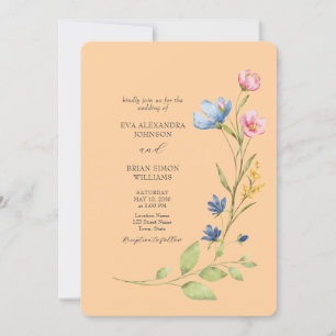 Colorful Spring Wildflower Wedding Invitation
