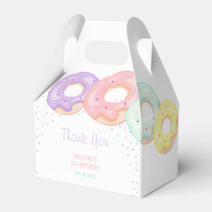 Colorful Sprinkle Donuts Kids Birthday Favor Favour Box