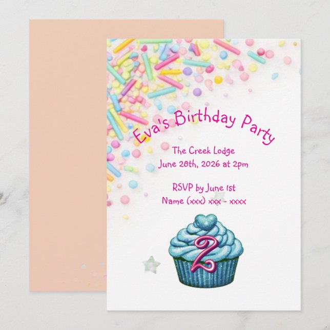 Colorful Sprinkles Birthday Invitation (Front/Back)