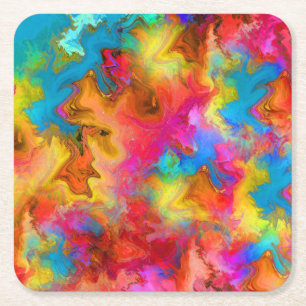 colorful square paper coaster