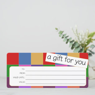 COLORFUL SQUARES BUSINESS  LOGO GIFT CERTIFICATE