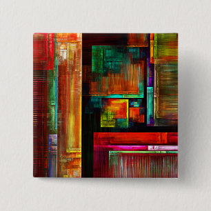 Colorful Squares Modern Abstract Art Pattern #04 15 Cm Square Badge