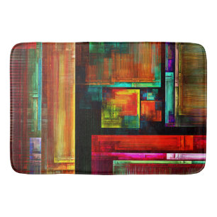 Colorful Squares Modern Abstract Art Pattern #04 Bath Mat