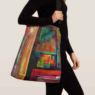 Colorful Squares Modern Abstract Art Pattern #04 Crossbody Bag