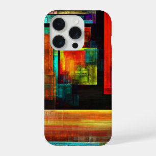 Colorful Squares Modern Abstract Art Pattern #04 iPhone 15 Pro Case