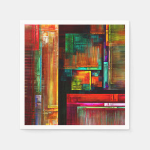 Colorful Squares Modern Abstract Art Pattern #04 Napkin