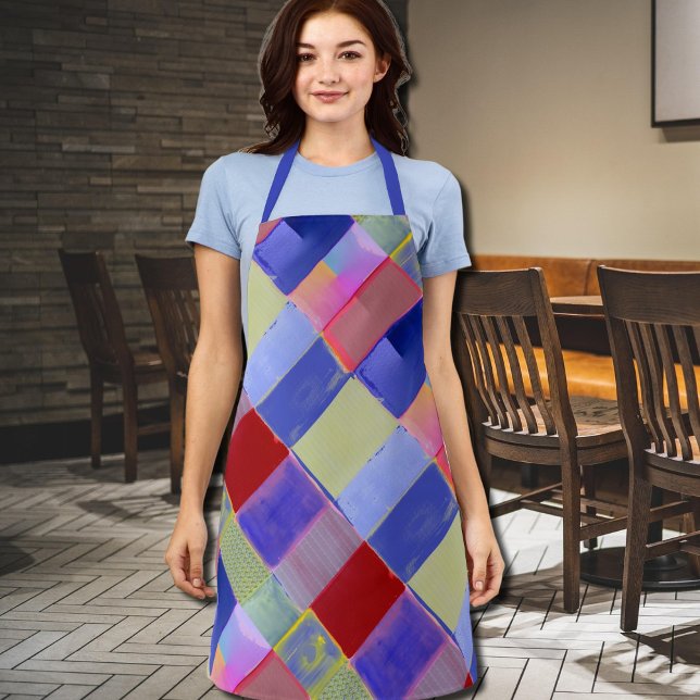  colorful  squres -  modern abstract   apron (Creator Uploaded)