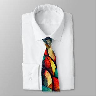 Colorful Stained Glass Abstraction Tie
