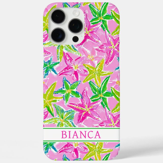 Colorful Starfish Monogrammed Case-Mate iPhone Case (Back)