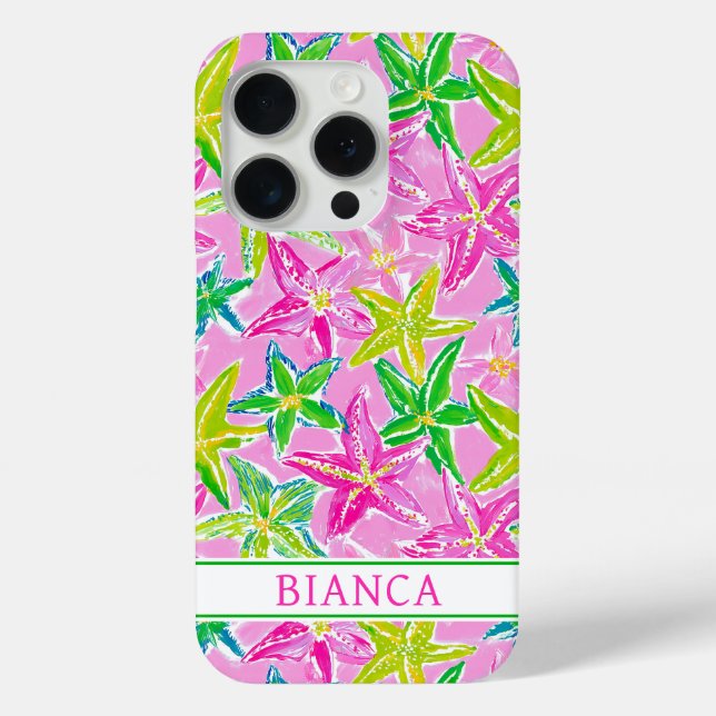 Colorful Starfish Monogrammed Case-Mate iPhone Case (Back)