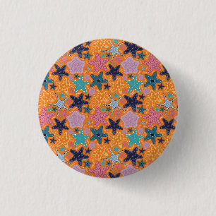 Colorful Starfishes 3 Cm Round Badge