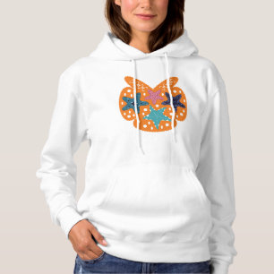 Colorful Starfishes with orange color background. Hoodie