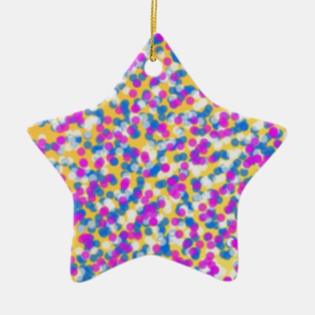 colorful stars ceramic tree decoration (Front)