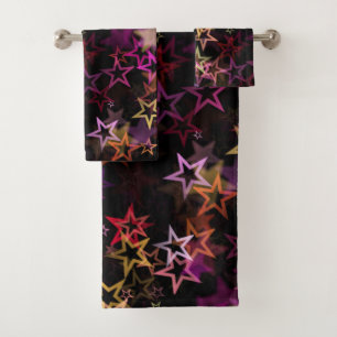 Colorful Stars Dance Whimsically  Bath Towel Set