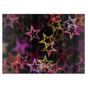 Colorful Stars Dance Whimsically  Cutting Board