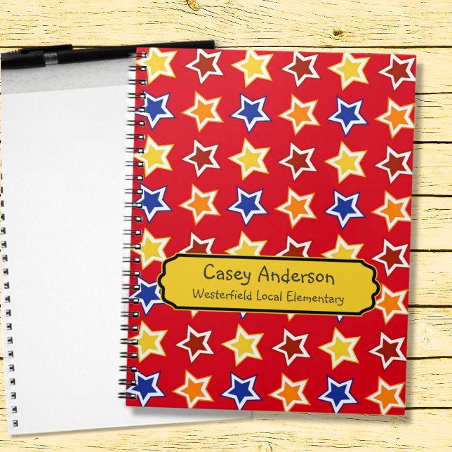 Colorful Stars Personalized Spiral Notebook (Creator Uploaded)