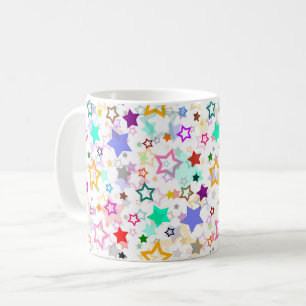 Colorful Stars White  Coffee Mug