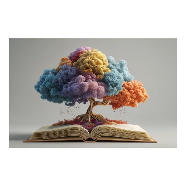 Colorful Storybook Tree Fantasy Bloom Photo Print (Front)