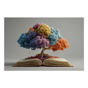 Colorful Storybook Tree Fantasy Bloom Poster