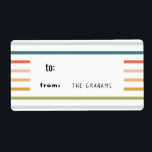 Colorful Stripe Gift Tag Sticker<br><div class="desc">Make gift-giving easier this year with easy-to-apply gift tag stickers. Include your name(s) for pre-printed tags or clear the Optional field to write in later.</div>