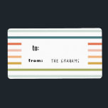 Colorful Stripe Gift Tag Sticker<br><div class="desc">Make gift-giving easier this year with easy-to-apply gift tag stickers. Include your name(s) for pre-printed tags or clear the Optional field to write in later.</div>