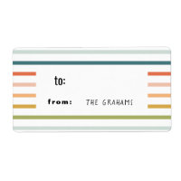 Colorful Stripe Gift Tag Sticker