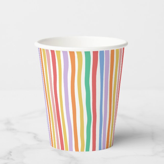Colorful Stripe  Paper Cups (Front)