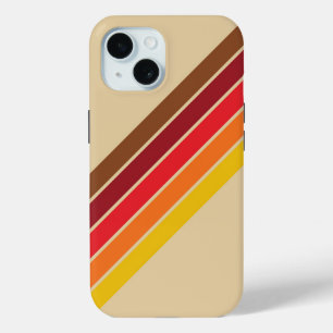 Colorful Striped 70s 80s Retro Racing Stripes iPhone 15 Case