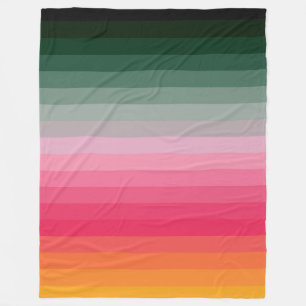 Colorful Striped 70s 80s Retro Racing Stripes Fleece Blanket