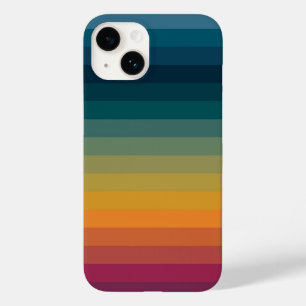 Colorful Striped 70s 80s Retro Rainbow Stripes Case-Mate iPhone 14 Case