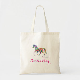 Colorful Striped Painted Pony Tote Bag