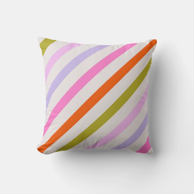 Colorful striped pattern cushion (Front)