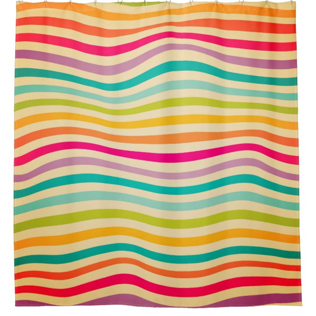 Colorful Striped Seamless Pattern. illustration. b Shower Curtain (Front)