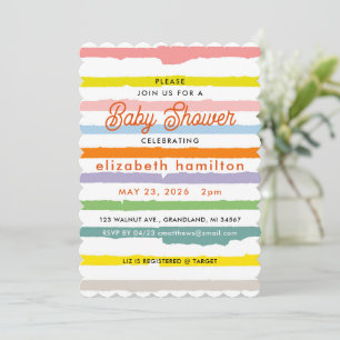 Colorful Stripes Baby Shower Invitation