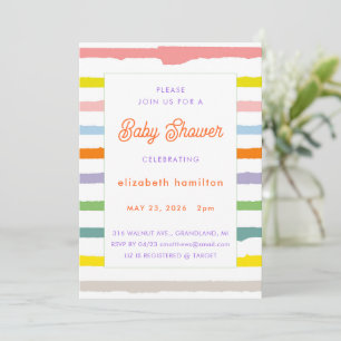 Colorful Stripes Baby Shower Invitation