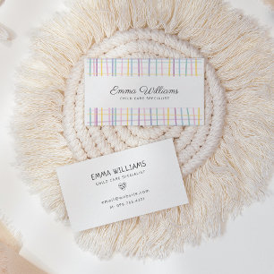 Colorful stripes Child Care Babysitting Business Card