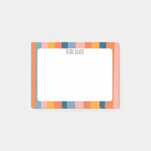 Colorful Stripes CUSTOM Monogram Personalized  Post-it Notes