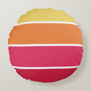 Colorful Stripes Round Cushion