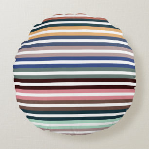 Colorful Stripes Round Cushion