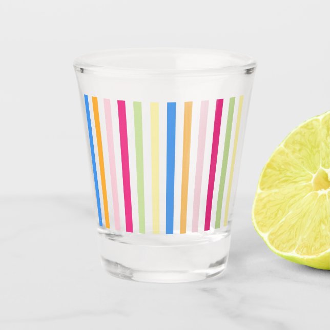 Colorful Stripes Shot Glass (Front)