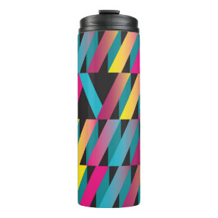 Colorful stylish abstract ribbon geometric pattern thermal tumbler