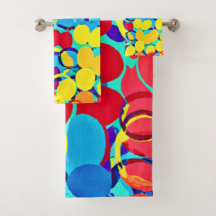 Colorful Stylish and Chic Spectrum Pattern Bath Towel Set