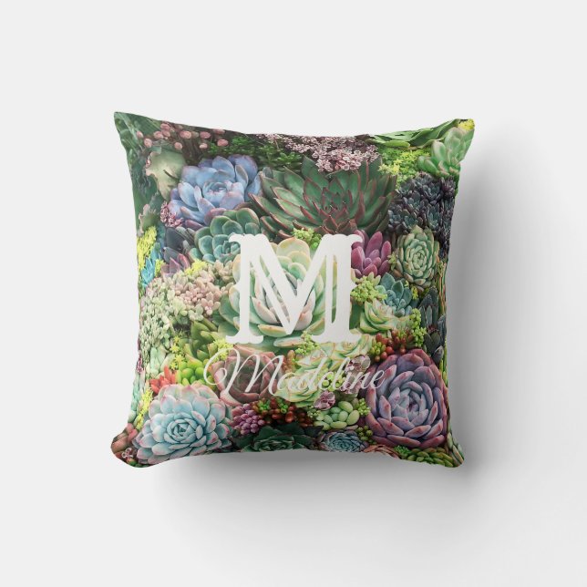 Colorful Succulent Garden Cushion (Front)