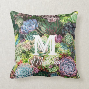 Colorful Succulent Garden Cushion