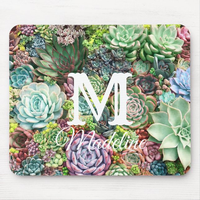Colorful Succulent Garden Mouse Mat (Front)