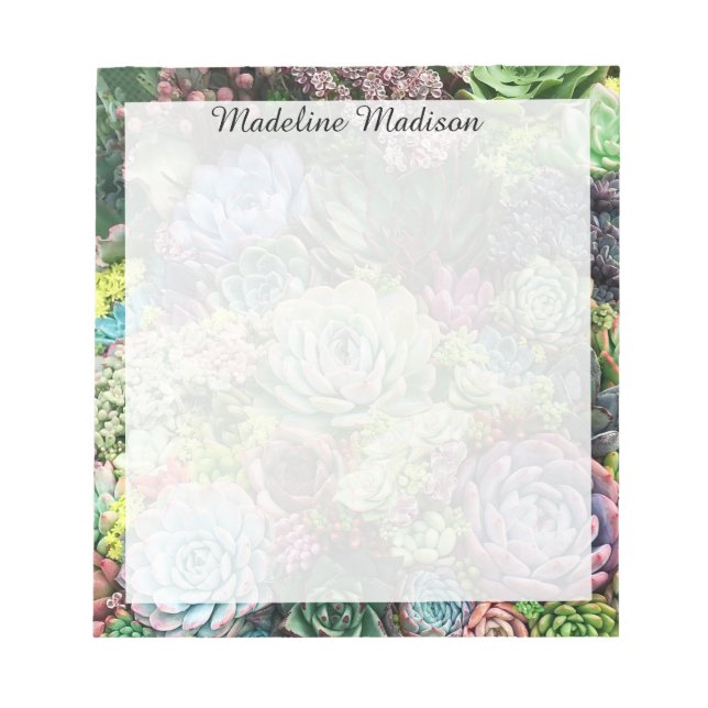 Colorful Succulent Garden Notepad (Front)