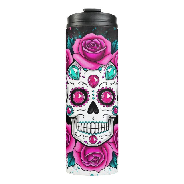 Colorful Sugar Skull  Thermal Tumbler